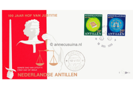 Nederlandse Antillen (Lion) NVPH E54 (E54L) Onbeschreven 1e Dag-enveloppe 100 jaar Hof van Justitie 1969
