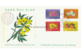 Nederlandse Antillen NVPH E31c Onbeschreven 1e Dag-enveloppe Kinderpostzegels. Bloemen 1964