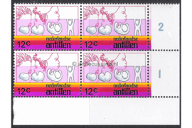 Nederlandse Antillen NVPH 513 Postfris (12 cent) (Blokje van vier) HOEKSTUK Internationaal Jaar van de Vrouw 1975