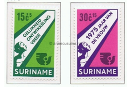 Suriname NVPH 644-645 Postfris Jaar van de Vrouw 1975