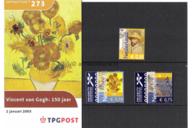 Nederland NVPH M273 (PZM273) Postfris Postzegelmapje Vincent van Gogh (I) 2003