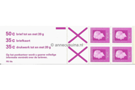 SPECIALITEIT! Nederland NVPH PB 18a Postfris Met Telblok Postzegelboekje 4 x 50ct Juliana Regina 1975