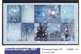 Nederland NVPH M367 (PZM367) Postfris Postzegelmapje Decemberzegels 2007