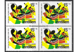 Nederlandse Antillen NVPH 452 Postfris (15+5 cent) (Blokje van vier) Cultuur 1972