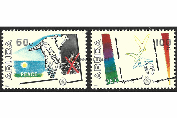 Aruba NVPH 16-17 Postfris Internationaal jaar van de vrede 1986