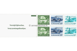 SPECIALITEIT! Republiek Suriname Zonnebloem PB 2a Postfris MET TELBLOK Postzegelboekje 2 x 20 ct + 2 x 25 ct + 2 x 30 ct en met tekst 1976