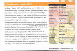 Nederland NVPH M169 (PZM169) Postfris Postzegelmapje Zomerzegels 1997