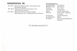 Republiek Suriname Zonnebloem Presentatiemapje PTT nr 48 Postfris Postzegelmapje Kinderzegels met toeslag ten bate van het kind 1988