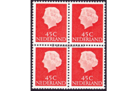 Nederland NVPH 628 Postfris (45 cent) (Blokje van vier) Koningin Juliana En Profil Lage waarden 1953-1967