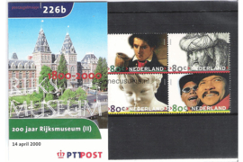 Nederland NVPH M226a+b (PZM226a+b) Postfris Postzegelmapje 200 jaar Rijksmuseum 2000