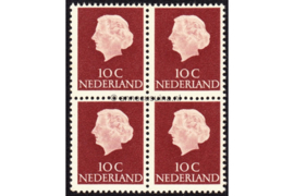 Nederland NVPH 617 Postfris (10 cent) (Blokje van vier) Koningin Juliana En Profil Lage waarden 1953-1967