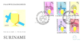 Republiek Suriname Zonnebloem E32 Onbeschreven 1e Dag-enveloppe Paasweldadigheid 1979