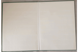 Gebruikt / Zeer Nette Staat Lechtturm Insteekboek Groen Gevlamd 16 Witte Bladzijden / 9 Pergamijn Stroken / Pergamijn tussenbladen