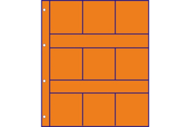 Hagelnieuw & Afgeprijsd! Hartberger GMO9R Oranje tussenbladen met ruiten (voor tussen GM9 Munthouder bladen) (10 stuks)