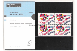 Nederland NVPH M64 (PZM64) Postfris Postzegelmapje 40 jaar N.A.V.O. 1989