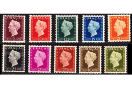 Curaçao NVPH 185-194 Postfris Koningin Wilhelmina Hartz 1948