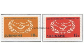 Suriname NVPH 425-426 Postfris Jaar van internationale samenwerking Verenigde Naties