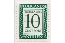 Nederlandse Antillen NVPH P51 Postfris (10 cent) Cijfer en waarde in rechthoek. Inschrift Nederlandse Antillen. 1952-1959