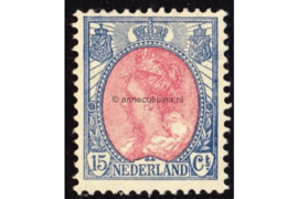 Nederland NVPH 65 Ongebruikt (15 cent) Koningin Wilhelmina (bontkraag) 1899-1921