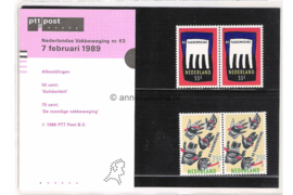 Nederland NVPH M63 (PZM63) Postfris Postzegelmapje Nederlandse Vakbeweging 1989
