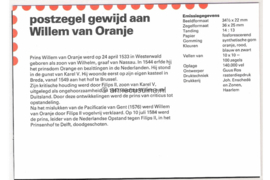 Nederland NVPH M22 (PZM22) Postfris Postzegelmapje 400e sterfdag Willem van Oranje 1984