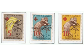 Nederlands Nieuw Guinea NVPH 38-40 Postfris Paradijsvogels (Rode Kruiszegels) 1955