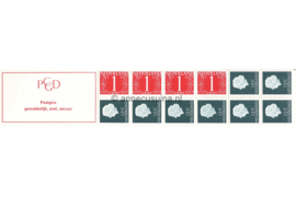 Nederland NVPH PB 8a Postfris Postzegelboekje 4 x 1ct cijfer v. Krimpen + 8 x 12ct Juliana 1969