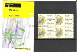 Nederland NVPH M202 (PZM202) Postfris Postzegelmapje Eurozegel 1999