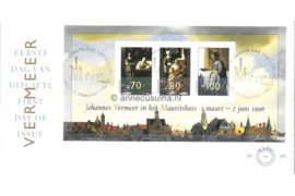 Nederland NVPH E345a Onbeschreven 1e Dag-enveloppe Blok Johannes Vermeer 1996
