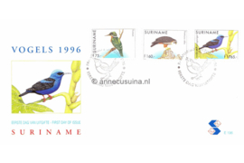 Republiek Suriname Zonnebloem E196 Onbeschreven 1e Dag-enveloppe Vogels 1996