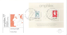Nederland NVPH E159a Onbeschreven 1e Dag-enveloppe Blok Amphilex '77 1977