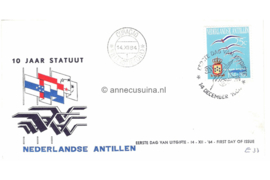 Nederlandse Antillen NVPH E33c Onbeschreven 1e Dag-enveloppe 10 jaar Statuut voor het Koninkrijk 1964