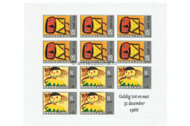 Koopjeshoek! Nederland NVPH 854 Ongebruikt FOTOLEVERING met middenvouwtje, Blok Kinderzegels, Kindertekeningen 1965