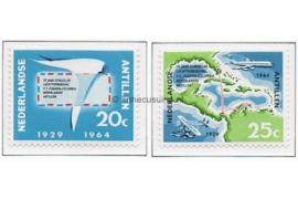 Nederlandse Antillen NVPH 345-346 Postfris Herdenkingszegels Luchtvaart 1964