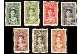 Curaçao NVPH 75-81 Ongebruikt 25-jarig regeringsjubileum koningin Wilhelmina 1923