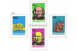 Republiek Suriname Zonnebloem 205-208 Gestempeld De Internationale Postzegeltentoonstelling incl. zegel uit blok 1980