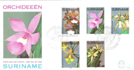 Republiek Suriname Zonnebloem E2 Onbeschreven 1e Dag-enveloppe Orchideeën 1976