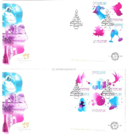 Nederland NVPH E523 Onbeschreven 1e Dag-enveloppe Decemberzegels op 2 enveloppen 2005