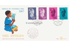 Nederlandse Antillen (Windroos) NVPH E47 (E47W) Onbeschreven 1e Dag-enveloppe Sociale en Culturele Instellingen 1967