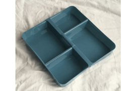 Was- en sorteerschaaltje met 4 vakken Grijs/Blauw