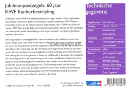 Nederland NVPH M395a (PZM395a) Postfris Postzegelmapje Jubileumpostzegels: 60 jaar KWF Kankerbestrijding  2009