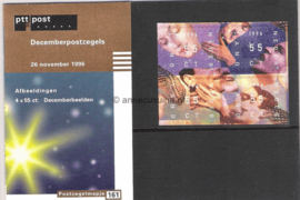 Nederland NVPH M161 (PZM161) Postfris Postzegelmapje Decemberzegels 1996