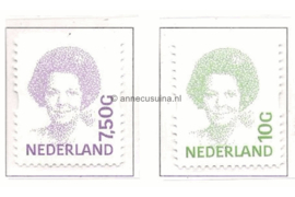 Nederland NVPH 1581-1582 Postfris Koningin Beatrix (Inversie) Nieuwe uitvoering van de zegels 1981-1990 (2 Hoogste Waardes) 1993-1994