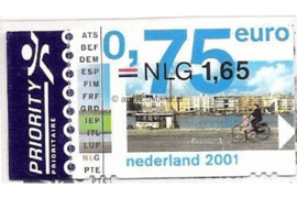 Nederland NVPH 1993 Gestempeld (0,75 euro/1,65 gulden) Eurozegels in dubbele waarde 2001