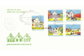 Nederlandse Antillen NVPH E10a (Uitgave met drie groene huisjes) Onbeschreven 1e Dag-enveloppe Monumentenzorg 1959