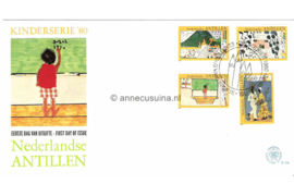 Nederlandse Antillen (Postdienst) NVPH E135 (E135PO) Onbeschreven 1e Dag-enveloppe Kinderzegels 1980
