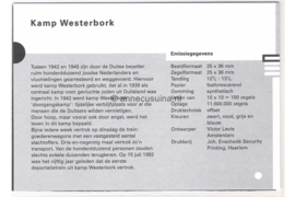 Nederland NVPH M98 (PZM98) Postfris Postzegelmapje Kamp Westerbork 1992