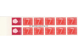 SPECIALITEIT! Nederland NVPH PB 1H7 Postfris Kaftvariëteit 7 Postzegelboekje 10 x 7ct cijfer v. Krimpen + 2 x 15ct Juliana 1964