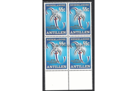 Nederlandse Antillen NVPH 550 Postfris (55 cent) (Blokje van vier) MET VELRAND 50 jaar Spritzer & Fuhrmann N.V., juweliers 1977
