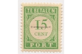 Curaçao NVPH P25 Postfris (15 cent) Cijfer en waarde in groen 1915